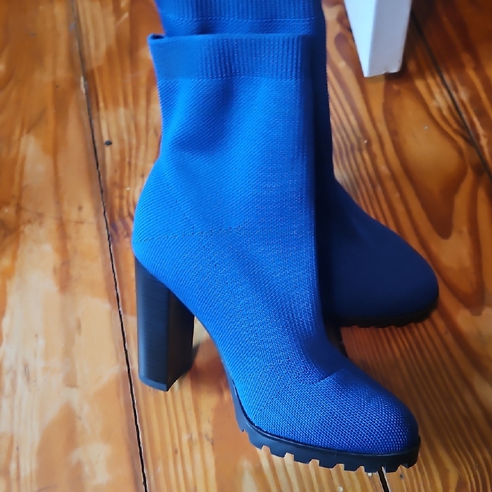 Shoe Dazzle Vibrant Blue Heeled Boots